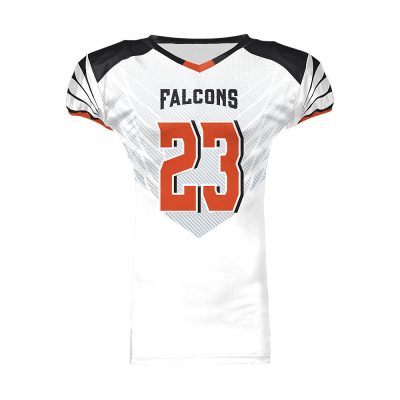 White and Black Sublimated American Football Jersey