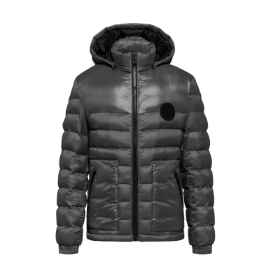 Black Puffed Jacket With Detachable Cap