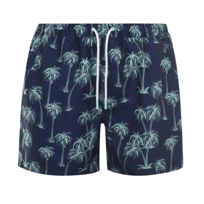 Blue Printed Beach Short