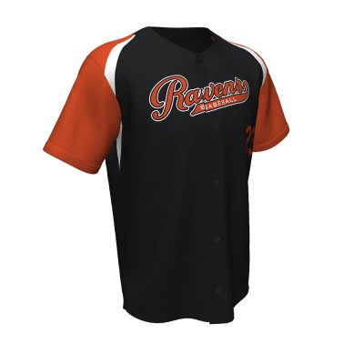 Custom Sublimated Black Baseball Full Button Jersey