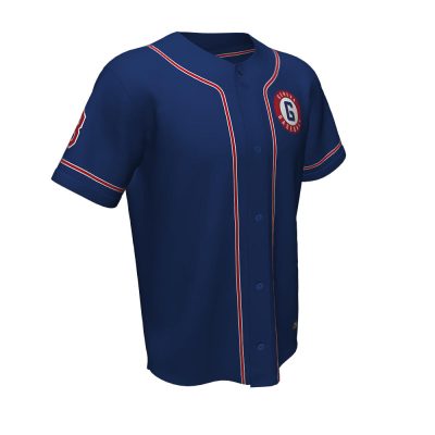 Blue Sublimated Baseball Full Button Jersey