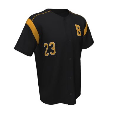 Jet Black Sublimated Baseball Full Button Jersey