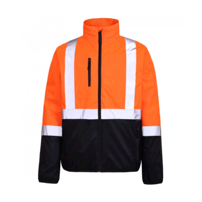 Orange and Blue Puffed Jacket with Reflectors
