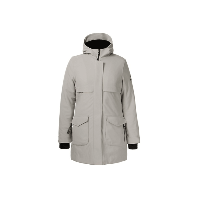 Long Grey Jacket With Insulated Inner Lining