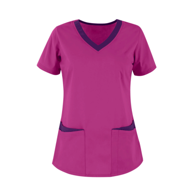 Pink V-Neck Scrubs for Women