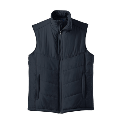 Navy Blue Puffer Vest with Zipper