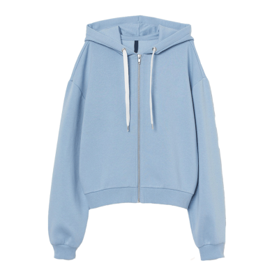 Plain Hoodie with Zipper for Women